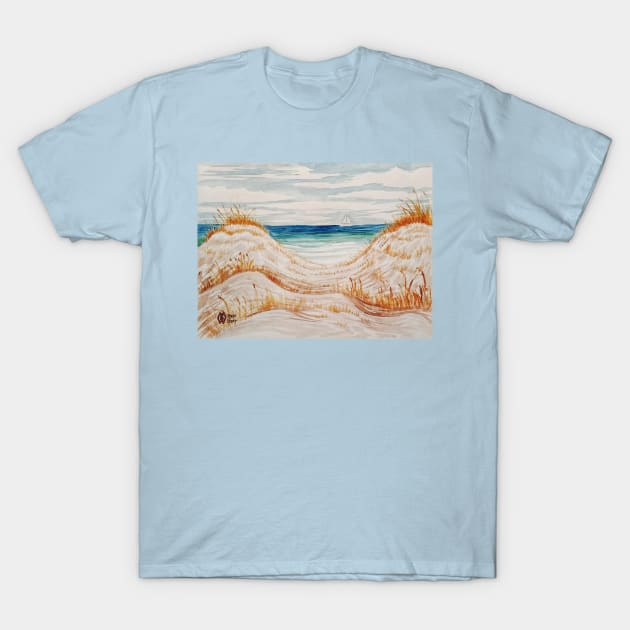 Sailing Along the Beach T-Shirt by Matt Starr Fine Art